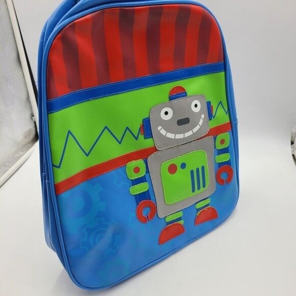 Childrens Stephen Joseph Go Go Bag Robot Backpack Blue New - Picture 6 of 6